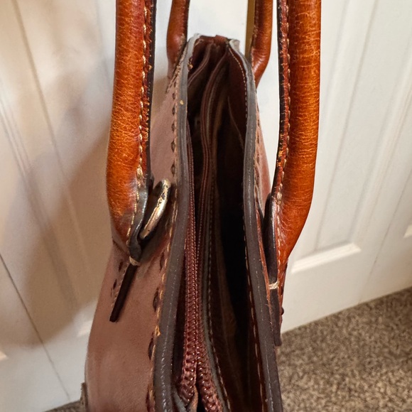 Fossil Very Well Loved Classic Shoulder Leather Tote Bag Cognac Double Straps - Picture 15 of 16